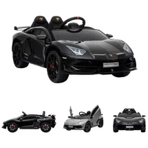 ES-Toys Elektro-Kinderauto Lamborghini Aventador SVJ schwarz (12 V)
