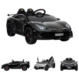 ES-Toys Elektro-Kinderauto Lamborghini Aventador SVJ schwarz (12 V)