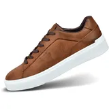 Bugatti Herren, Zeitlose Sneaker für einen vielseitigen, sportlich-eleganten Look, Cognac, 42