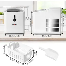 Duronic ICM120 Eiswürfelmaschine | 9 Eiswürfel in 7 min | 1,5 L Wassertank | 600 g Kapazität | 120W,