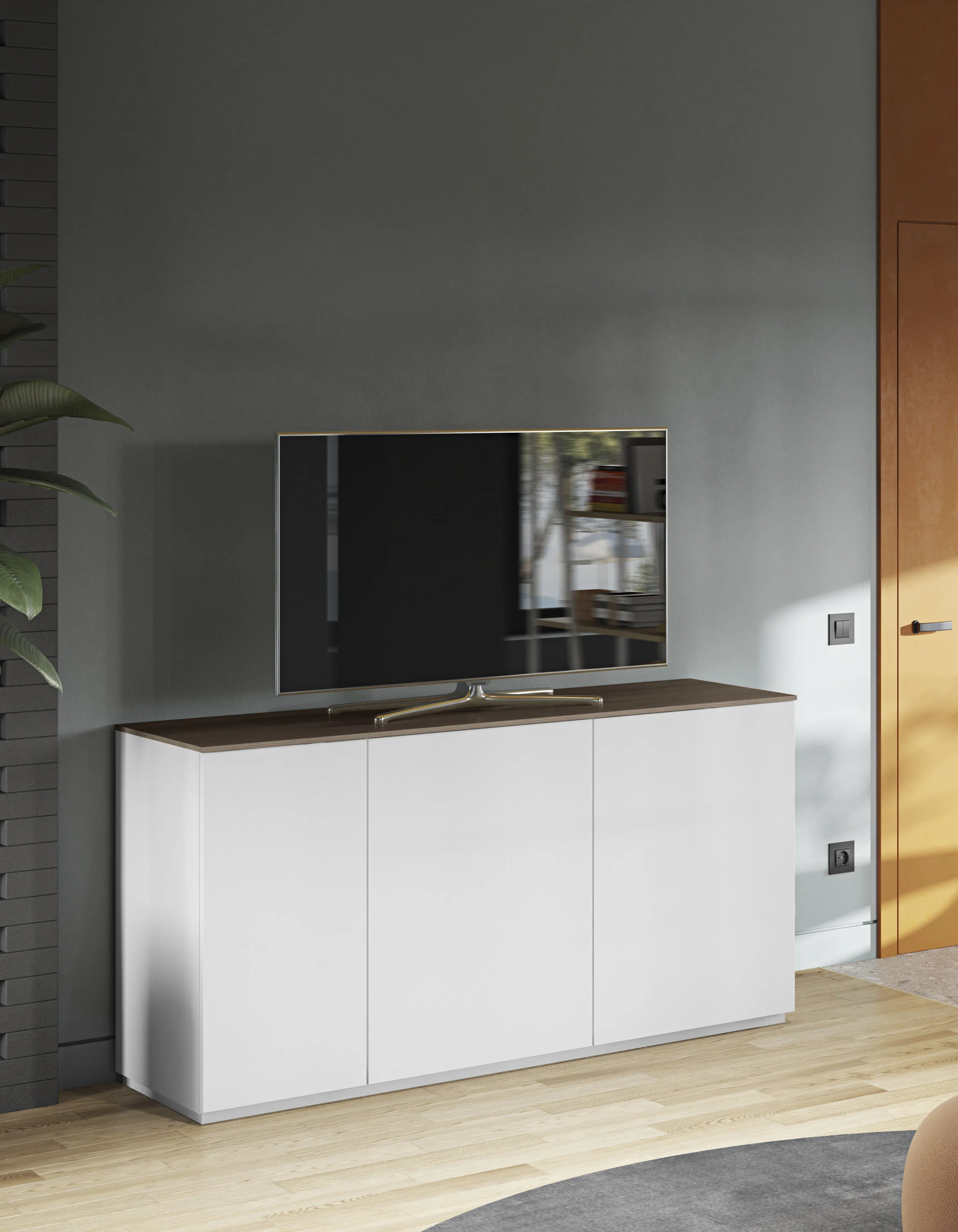 TemaHome Sideboard »Join«, Kommode mit viel Stauraum, Breite 160 cm TemaHome weiss/nussbaumfurnier