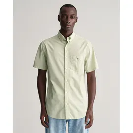 GANT Kurzarmhemd »Regular Fit Popeline Hemd leicht strapazierfähig pflegeleicht«, mit einer kleinen Logostickerei auf der Brusttasche, grün