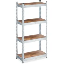 Relaxdays Schwerlastregal Stahl 120 x 60 x 30 cm braun/Silber
