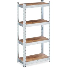 Relaxdays Schwerlastregal Stahl 120 x 60 x 30 cm braun/Silber