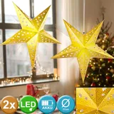ETC Shop 2er Set LED Stern X-MAS Hänge Lampen Papier Ess Zimmer Weihnachts Deko Leuchten
