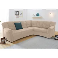 DOMO collection Ecksofa »Sarafina zeitlos und komfortabel, optional mit Federkern, L-Form«, wahlweise mit Bettfunktion beige