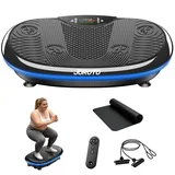 JOROTO Vibrationsplatte 4D für Zuhause -[3 leistungsstarke Motoren] Professionelles Ganzkörpertraining | LED-Lichtleisten Design | bis 180kg/400lbs, Leise & rutschfest,Ideal für Heimfitness