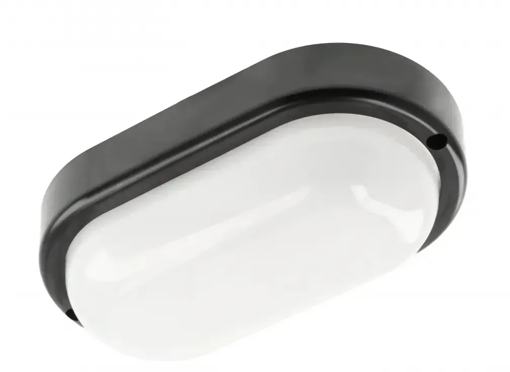 GTV ovale Kellerleuchte KODO LED 8W IK08 720lm IP54 schwarz - neutralweiß (4000K)