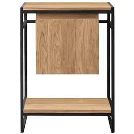 Tikamoon Waschtisch 60 cm aus Metall und Teakholz Materialmix industrieller Stil Einzel