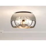 meineWunschleuchte LED Deckenleuchte rund aus Rauchglas Industrial Ø 40cm