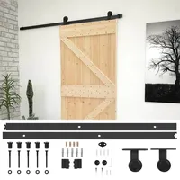 vidaXL Schiebetür Natur und Schwarz 90 x 210 cm 3444861