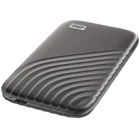 Western Digital WD My Passport 1TB Grau Portable SSD USB-C 1000GB externe SSD (1 TB) 1050 MB/S Lesegeschwindigkeit, 1000 MB/S Schreibgeschwindigkeit, USB 3.2 Gen 2 Type-C, NVMe SSD, AES-256 Verschlüsselung Passwortschutz grau