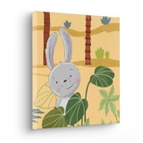 KOMAR Keilrahmenbild im Echtholzrahmen - Rabbit Food - Größe 30 x 30 cm - Wandbild, Kunstdruck, Wanddekoration, Design, Wohnzimmer, Schlafzimmer