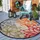 Sanat Teppich SANAT "Floral 2 Outdoor", bunt (multi), H:6mm Ø:200cm, Kunstfaser, Teppiche, Teppich, In- und Outdoor geeignet, florales Design, Balkon, Terasse
