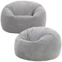 I.C.O.N. icon Sitzsack, Grau, Textil, 2-Sitzer, Rund, 85x50x85 cm, Hergestellt in Deutschland, Oeko-Tex® Standard 100, Reach, Wohnzimmer, Hocker, Sitzsäcke, XXL Sitzsäcke