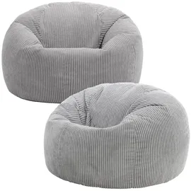 I.C.O.N. icon Sitzsack, Grau, Textil, 2-Sitzer, Rund, 85x50x85 cm, Hergestellt in Deutschland, Oeko-Tex® Standard 100, Reach, Wohnzimmer, Hocker, Sitzsäcke, XXL Sitzsäcke