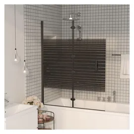 vidaXL Faltbare Duschkabine ESG 100x140 cm Schwarz