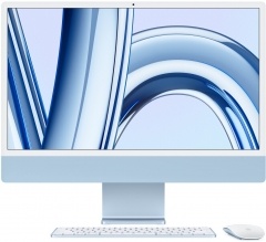 Apple iMac 2023 24.0 Retina M3 8-Core CPU 8-Core GPU 16GB RAM 512GB SSD Mouse + Keyboard – BTO MQRC3D/A blau