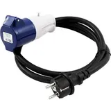 McPower CEE-Adapter 1300517, Länge 1,5 m, Schutzkontakt 230 V auf CEE 16 A | 230 V, IP44,