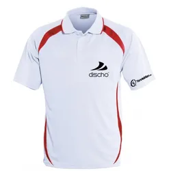 Discho Tennis Polo-Shirt Fancy - weiss/rot L