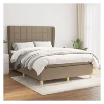 vidaXL Boxspringbett 140 x 200 cm Taupe