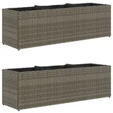 vidaXL Pflanzkübel mit 3 Töpfen 105 x 30 x 32 cm Grau