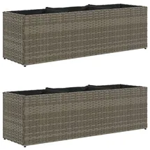 vidaXL Pflanzkübel mit 3 Töpfen 105 x 30 x 32 cm Grau