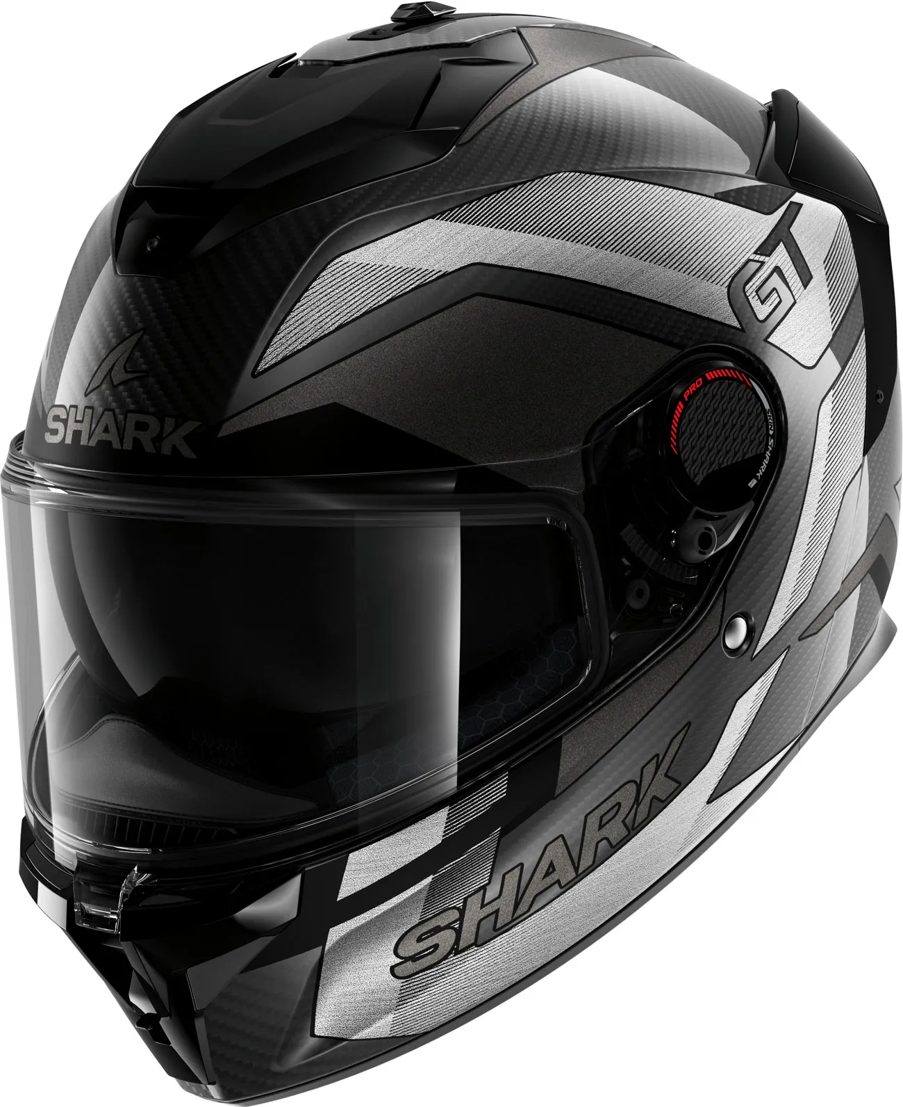 Shark Spartan GT Pro Carbon Ritmo, Integralhelm - Matt Schwarz/Silber - XL