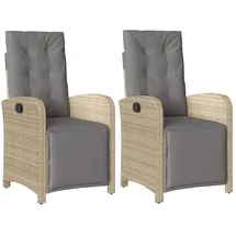 vidaXL Gartensessel 58,4 x 32,2 x 58,4 cm beige 2 St.