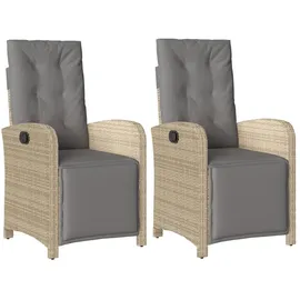 vidaXL Gartensessel 58,4 x 32,2 x 58,4 cm beige 2 St.