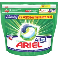 Ariel Waschmittel Pods All-in-1, 75 Waschladungen, Universal Frischer Wäscheduft und strahlende Reinheit