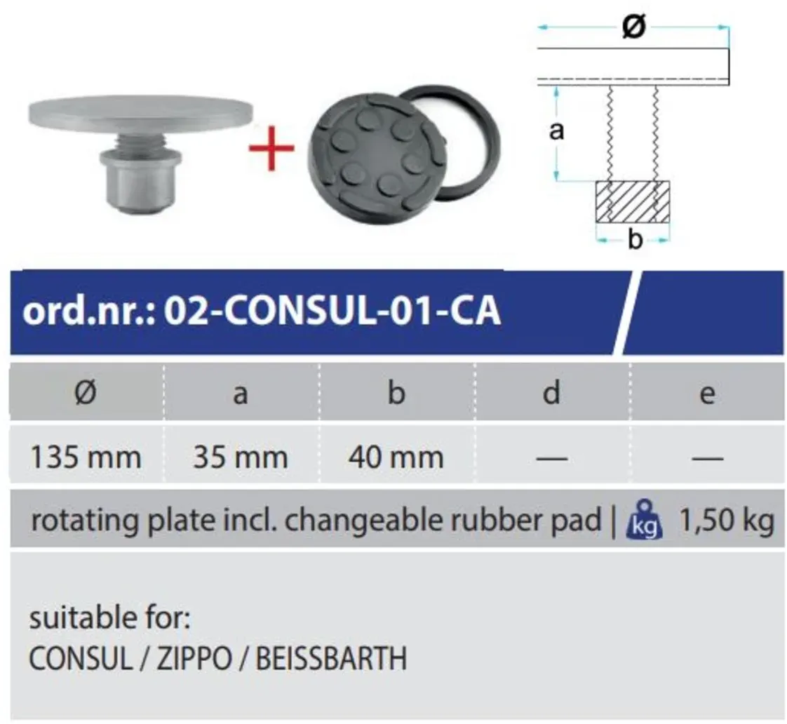 Tampone in gomma con impugnatura, BOECK 02-CONSUL-01-CA