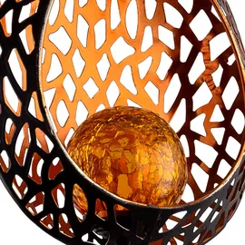 ETC Shop LED Flammen Optik Glas Außen-Solarstrahler 2er Set