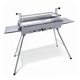 Grillpeter Mangal Edelstahl 2 mm Schaschlickgrill Set + 9 Spieße