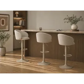 Actona GROUP Barhocker Eleanor gepolstert - drehbar & höhenverstellbar, moderne (1 St), Bequemer Barstuhl mit Fußstütze und Drehfunktion im Scandi Stil beige