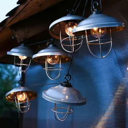 LED Solar Lichterkette Retro Fabrik Industrielampe 2,5m Garten Terrasse Außen
