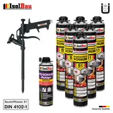 Brandschutzschaum B1 Bauschaum 6x 750ml 1x Reiniger Montageschaum Schaum Pistole
