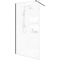 Home Deluxe Duschabtrennung Schwarz, Glas, Metall, 90x200 cm, Badezimmer, Baden - Duschen, Duschtrennwände