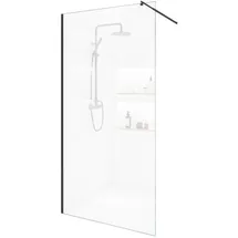 Home Deluxe Duschabtrennung Schwarz, Glas, Metall, 90x200 cm, Badezimmer, Baden - Duschen, Duschtrennwände