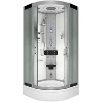 AcquaVapore Komplettdusche mit Schiebetür 100 x 225 cm weiß Sicherheitsglas D46-60M0-EC