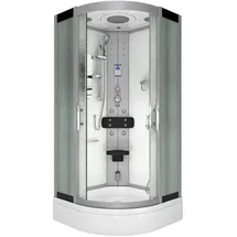 AcquaVapore Komplettdusche mit Schiebetür 100 x 225 cm weiß Sicherheitsglas D46-60M0-EC