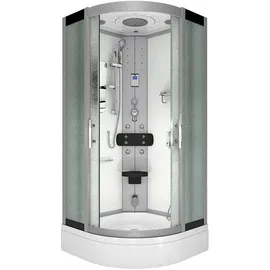 AcquaVapore Komplettdusche mit Schiebetür 100 x 225 cm weiß Sicherheitsglas D46-60M0-EC