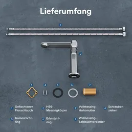 doporro Waschtischarmatur Silber