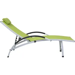 vidaXL Sonnenliege Aluminium Textilene Grün