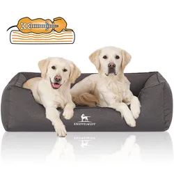 Knuffelwuff Tierbett Hundebett Leon, Orthopädisch grau 85 cm x 120 cm