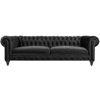 JVmoebel Chesterfield-Sofa Luxuriöser Chesterfield Dreisitzer Wohnzimmermöbel Modern Design Neu, Made in Europe schwarz