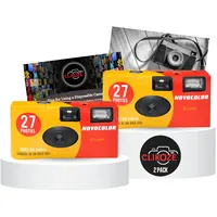 Einwegkamera-Bundle mit Novocolor APM401004 Einweg-Filmkameras mit 27 Belichtungen x2 und Clikoze Einweg-Fotografie-Tipps Karte