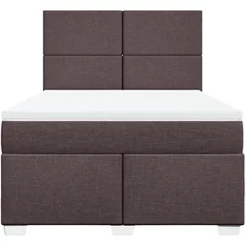 vidaXL Boxspringbett 140 x 200 cm Dunkelbraun