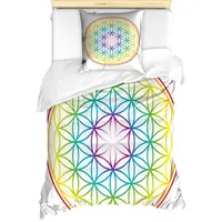 ABAKUHAUS Bunt Bettbezug Set, Leuchtende Blume des Lebens, Milbensicher