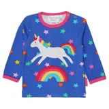 Toby Tiger Langarmshirt mit Einhorn und Regenbogen Applikation in blau | Gr.: 104